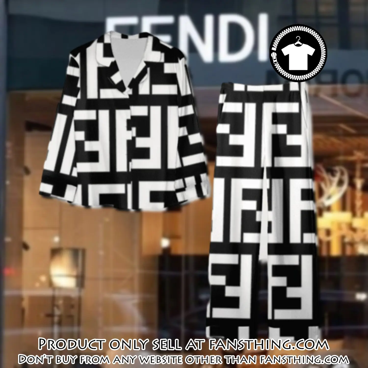 Trending luxury fendi satin pajama set pjs1050 fst0733567